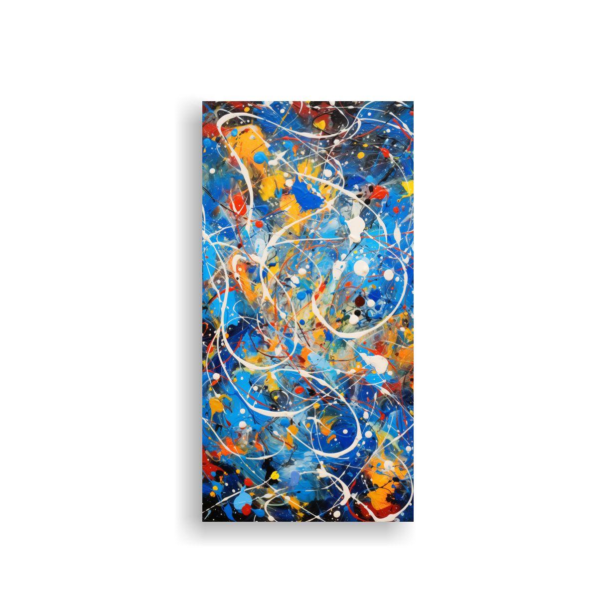 Pintura Lienzo Tela Estilo Jackson Pollock 30x60 Cm-0