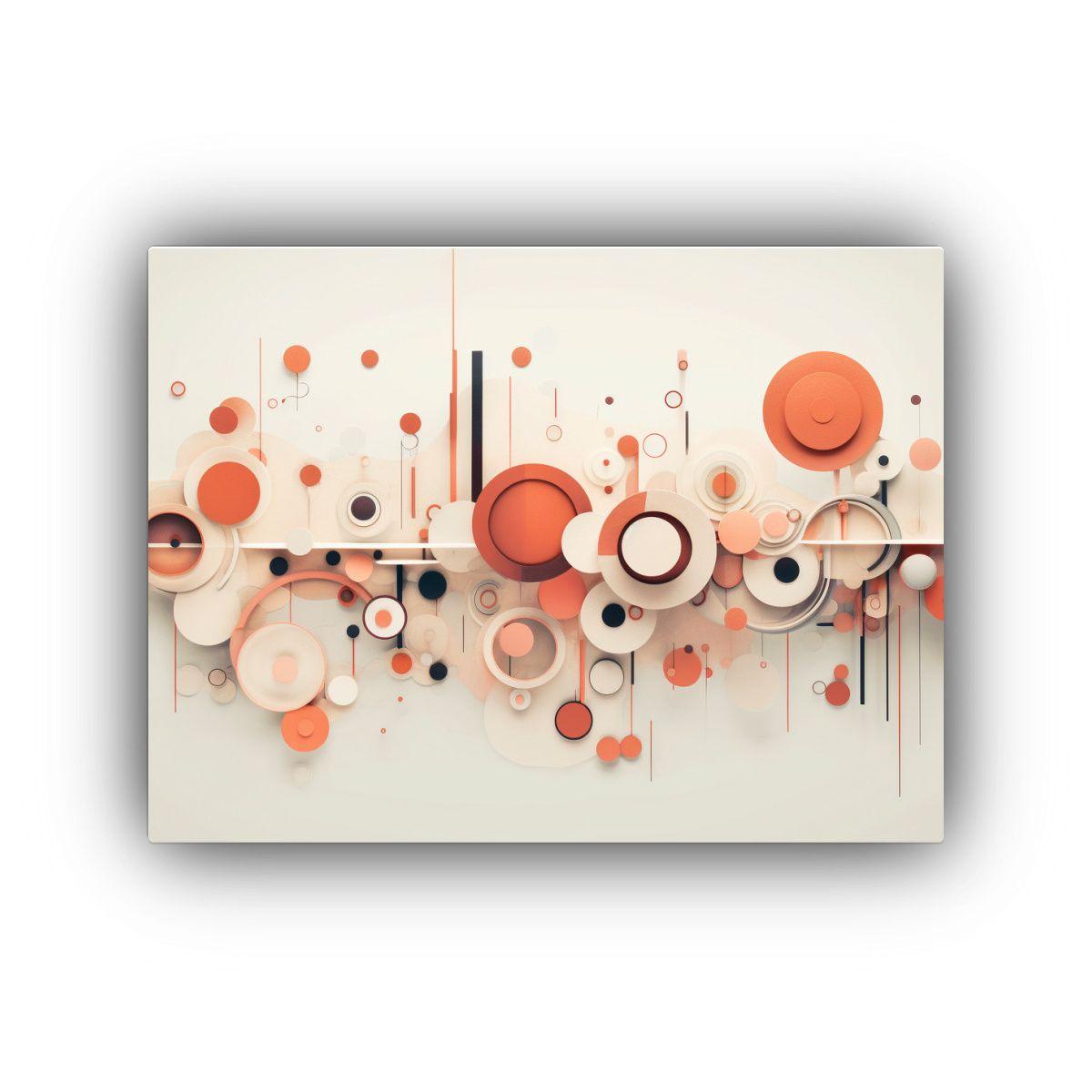 Pintura Abstracta De Círculos En Estilo Decorativo Para El  75x50cm-0