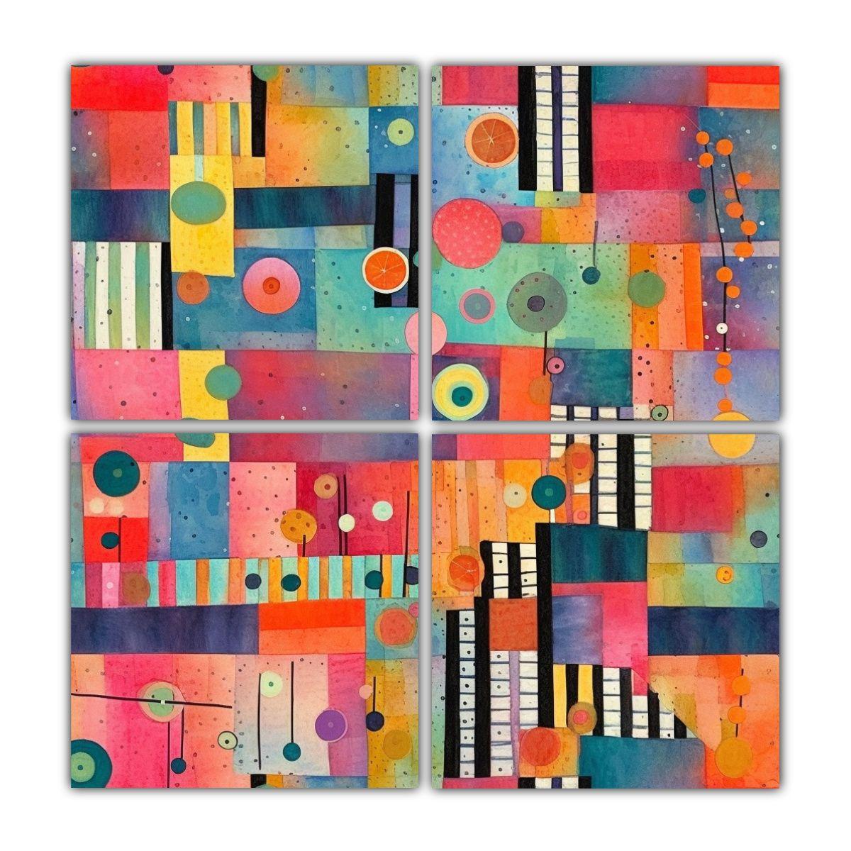Cuadro Modernidad Klees Melodías Coloridas 180x180 Cm-0