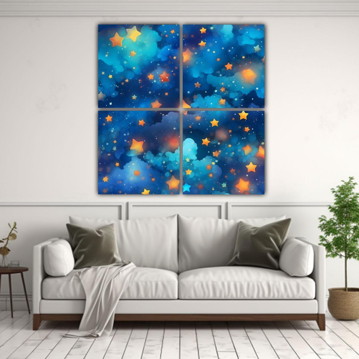 Cuadro Minimalista De 4 Composiciones Realistas 200x200 Cm-2