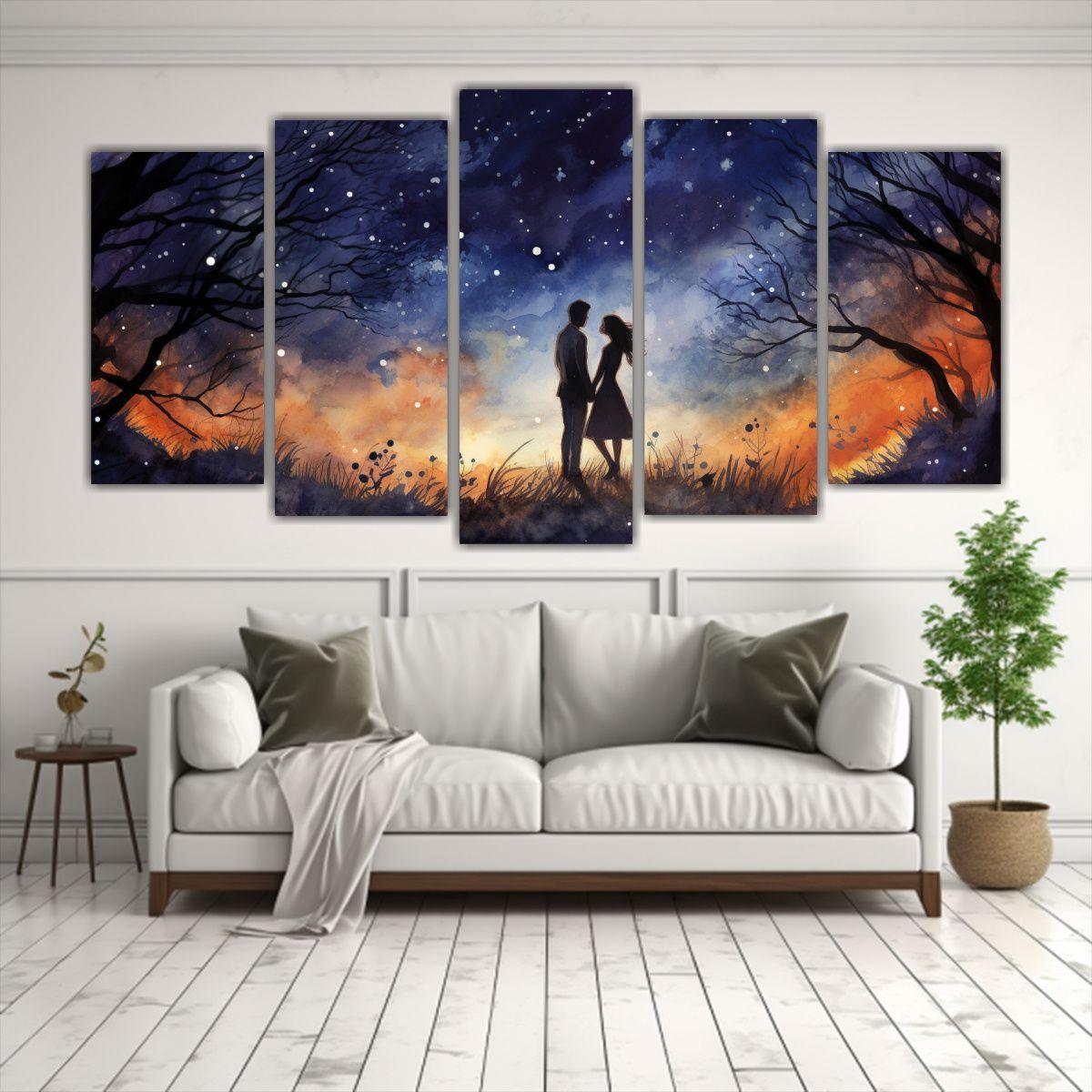 Cuadros Tema Simetría Noche Nos Conocimos 150x75 Cm-2