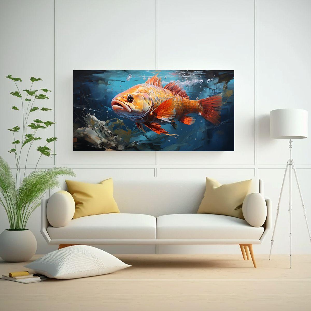 Cuadro Diseño Armonioso Colores Snook Pintura Al  140x70cm-2