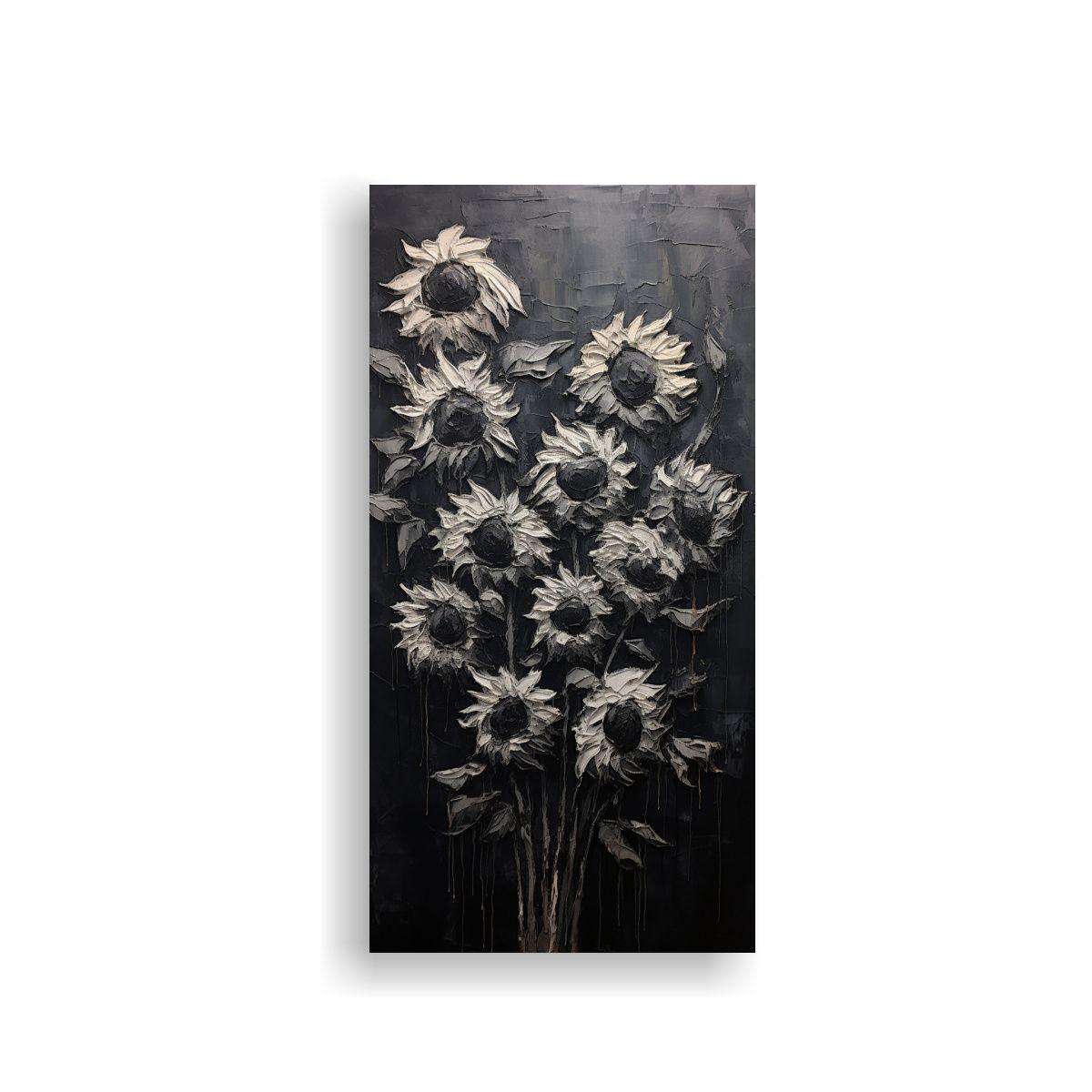 Pintura Lienzo Vertical Color Completo Girasoles 50x100cm-0