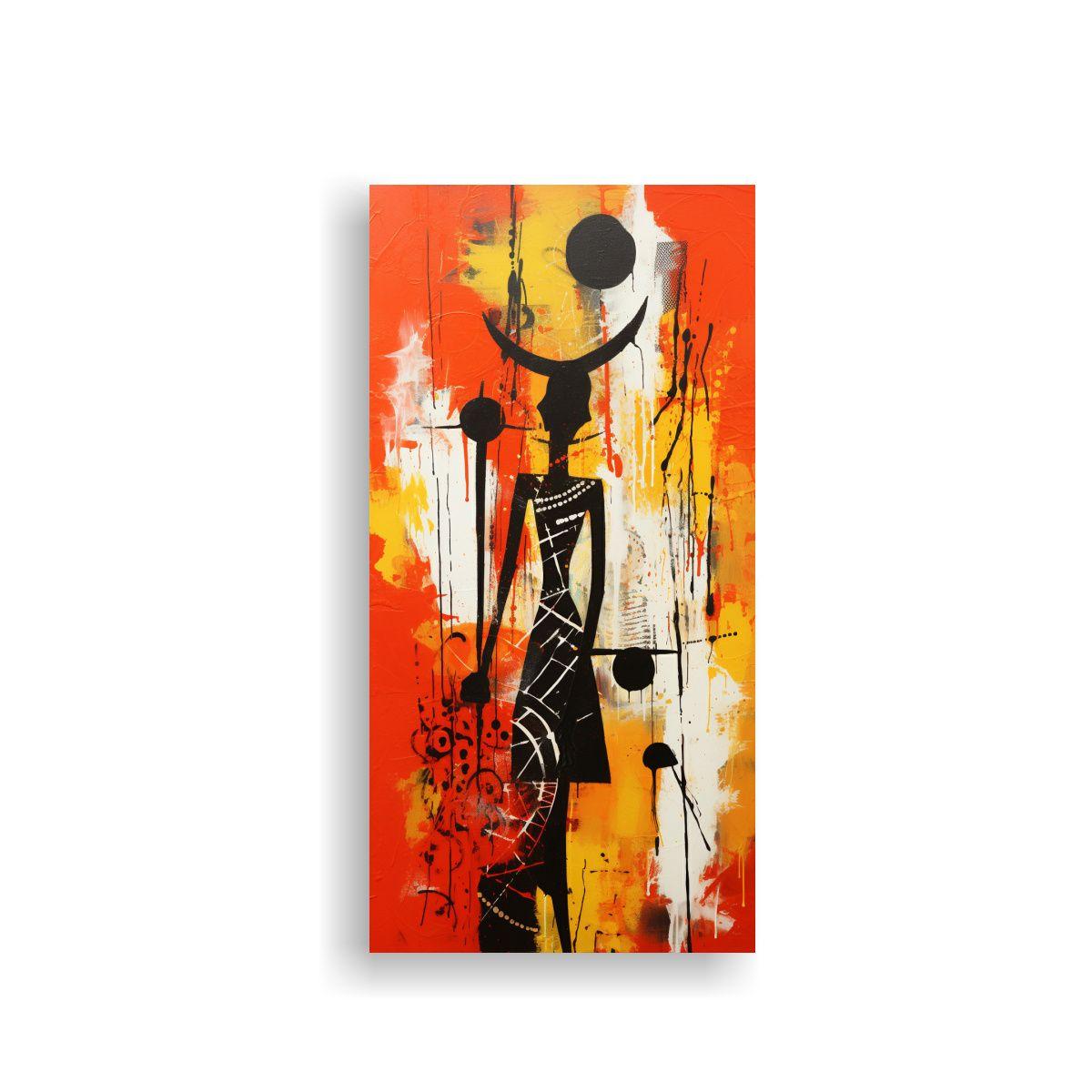 Pintura Abstracta En Tonos Impactantes, 30x60cm-0