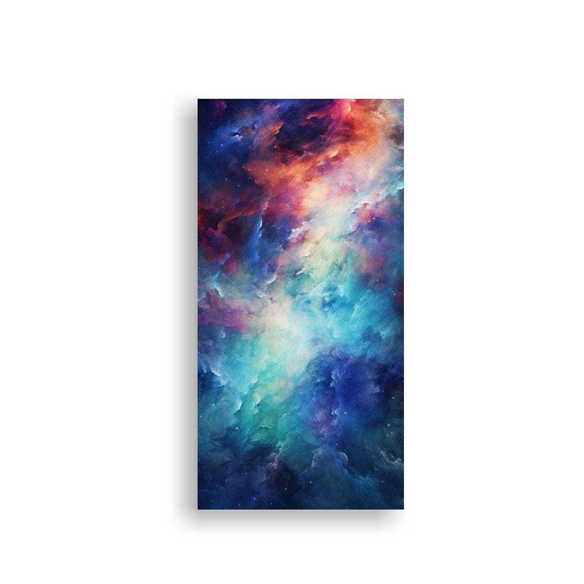 Cuadro Tela Sublimada Abstracción Cósmica De 70x140 Cm-0