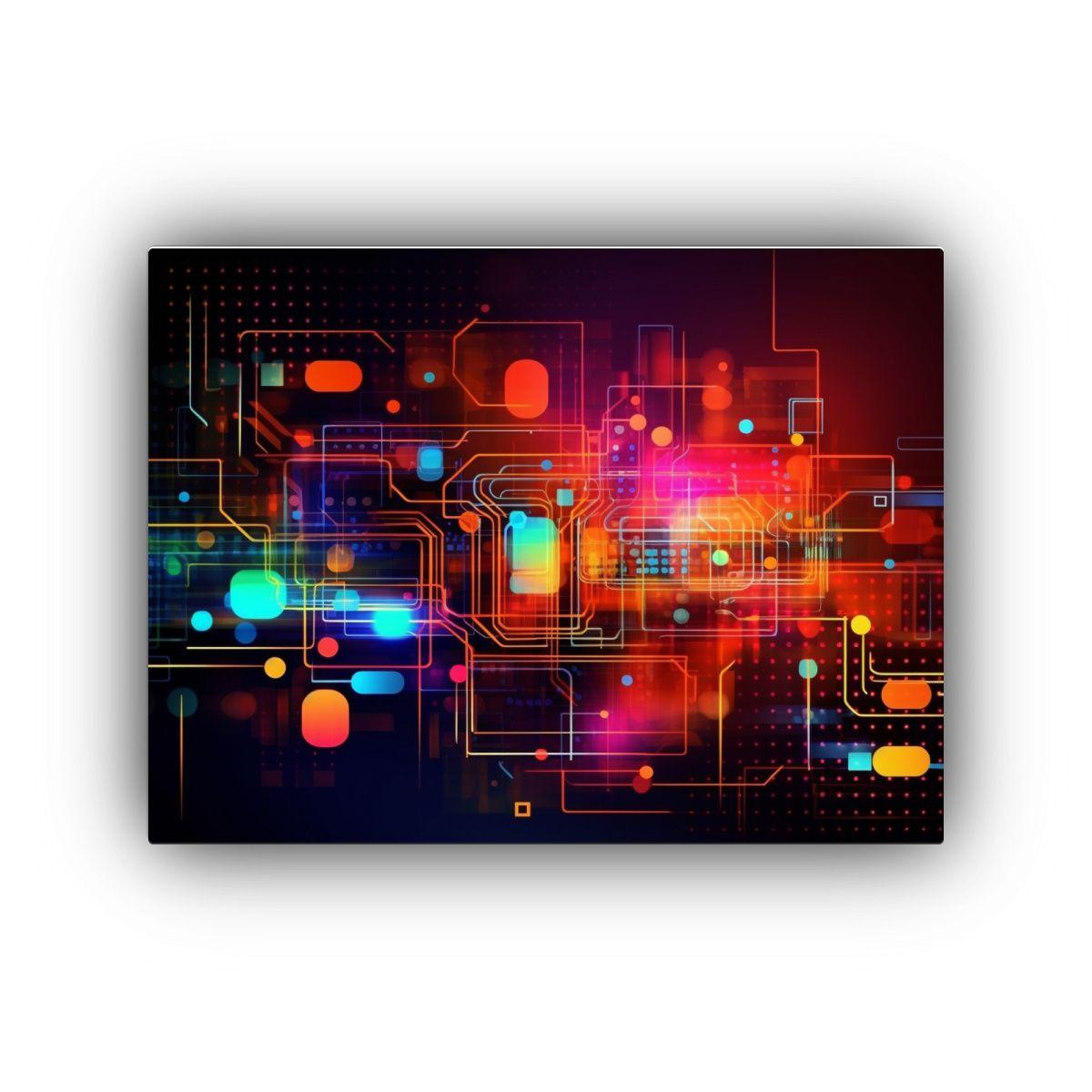 Lienzo Abstracto Oficina Tecnología Comunicación Concepto  75x50cm-0
