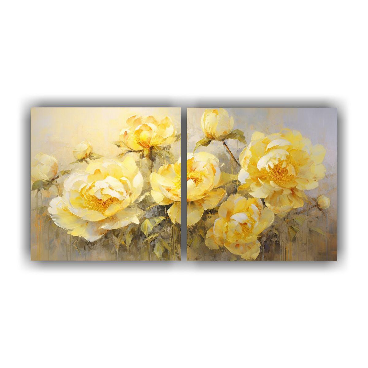 Dos Composiciones Modernas Escenario De Amapolas 140x70 Cm-0