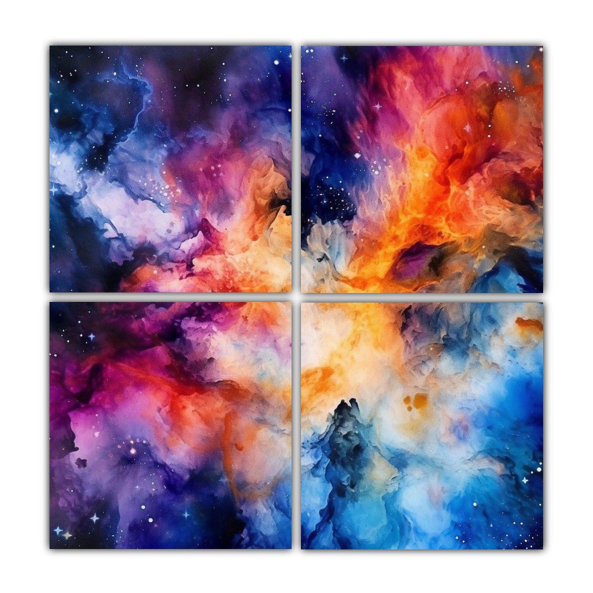 Cuatro Lienzos Fotografía Protagonismo Estilo 80x80 Cm-0