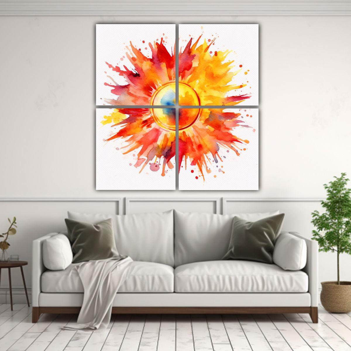Cuadro De Pared Equilibrio Visual Acuarela 100x100 Cm-2