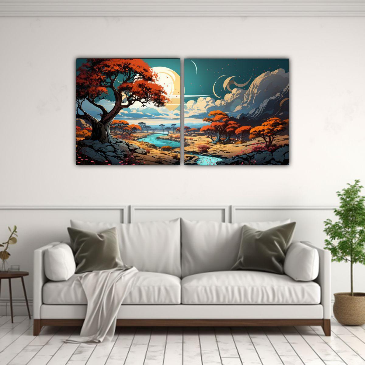 Pinturas De Decoración Composición Equilibrada 120x60 Cm-2