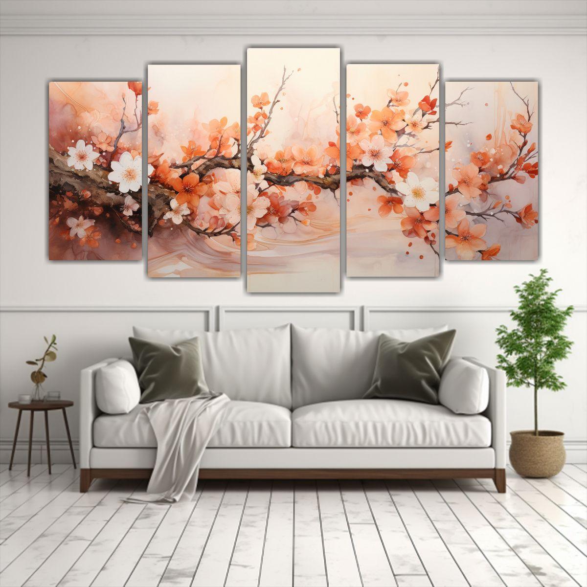 Cuadros Cuadro Surrealista De Cinco Cerezos En 250x125 Cm-2