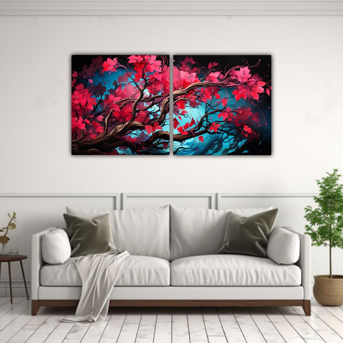 Cuadros De Imagen Neonoir De Cultura Fuchsia 100x50 Cm-2