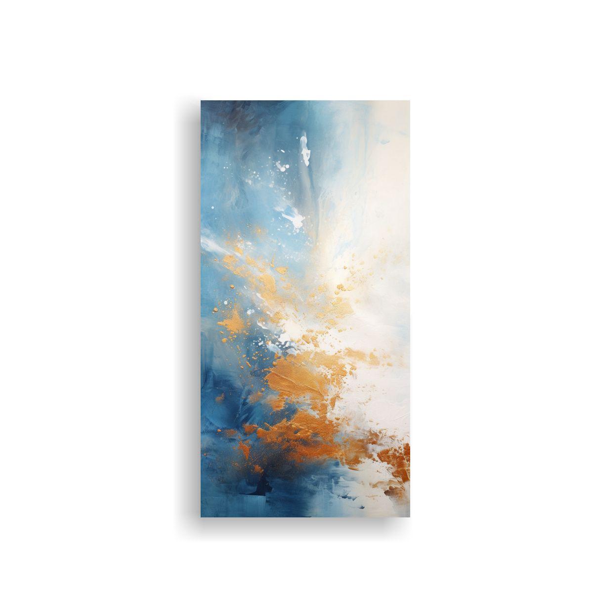 Pinturas Abstractas Modernas En Blanco Y Dorado 80x160cm-0