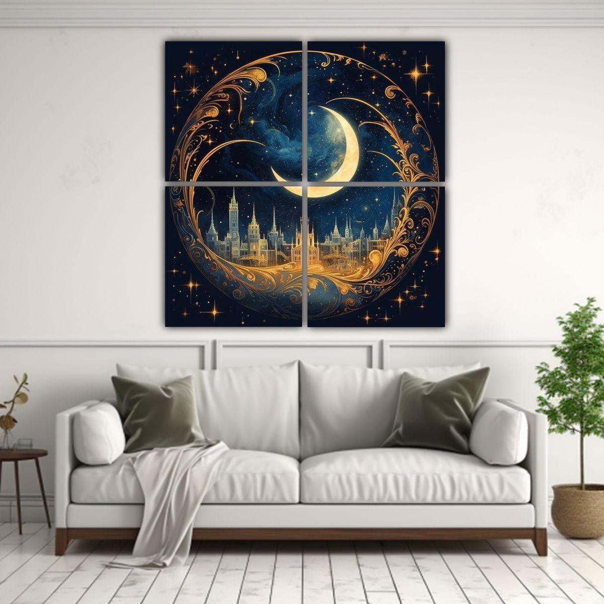 Cuadro Acuarela Temática Universo Fairy Tail 200x200 Cm-2