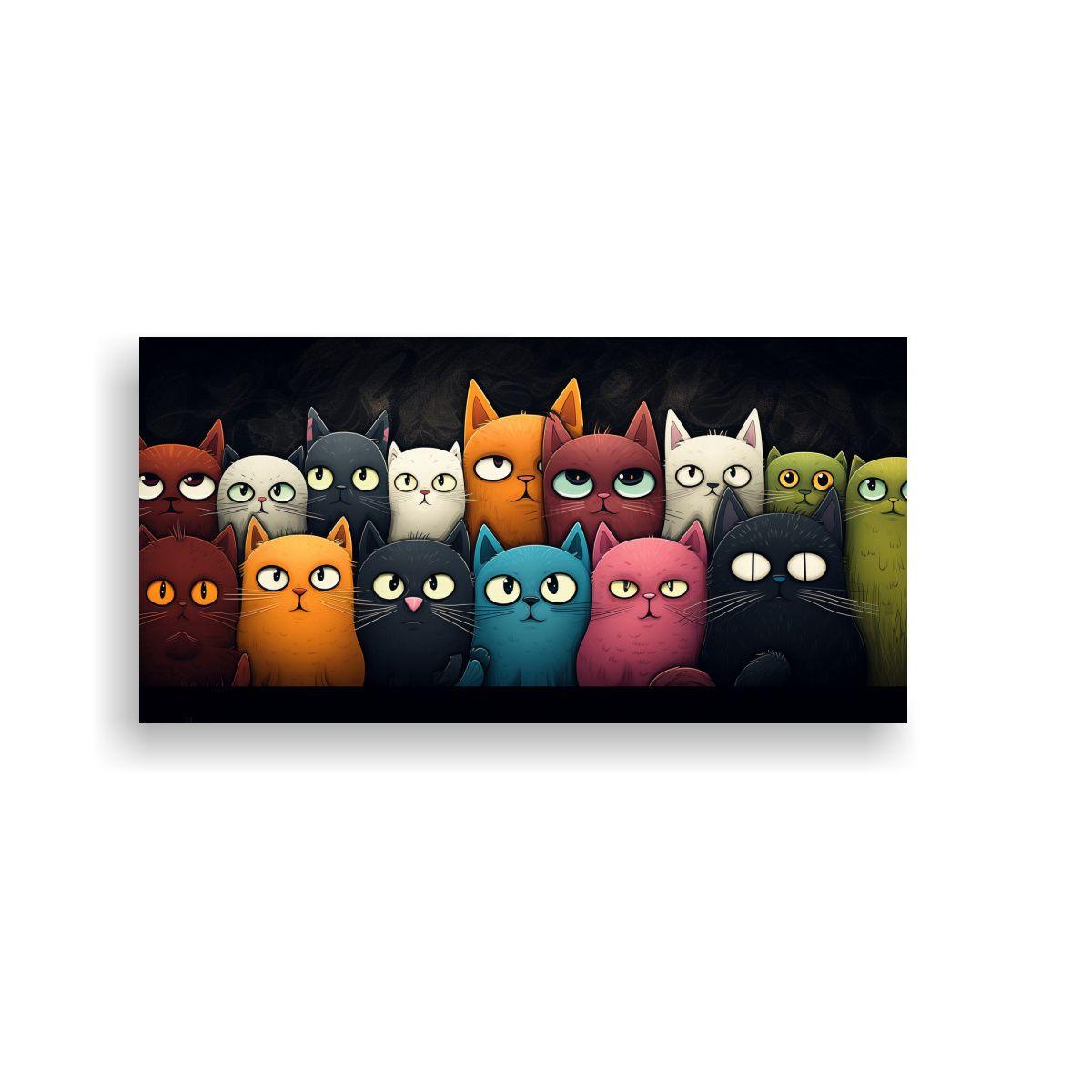 Pinturas Acuarela Gatos Amarillos Divertidos En 160x80 Cm-0