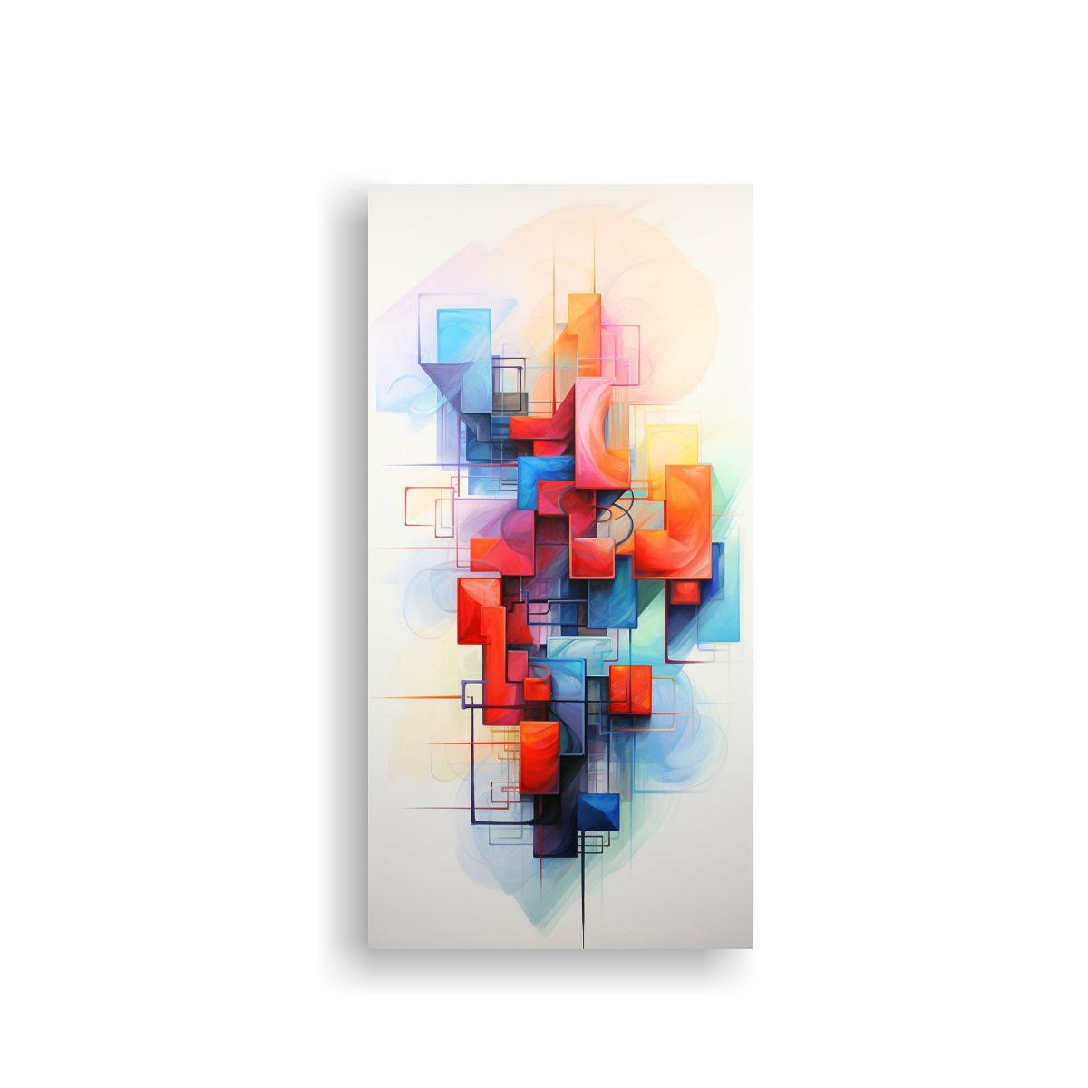 Cuadro Abstracto De Colores Para Decoración 60x120cm-0