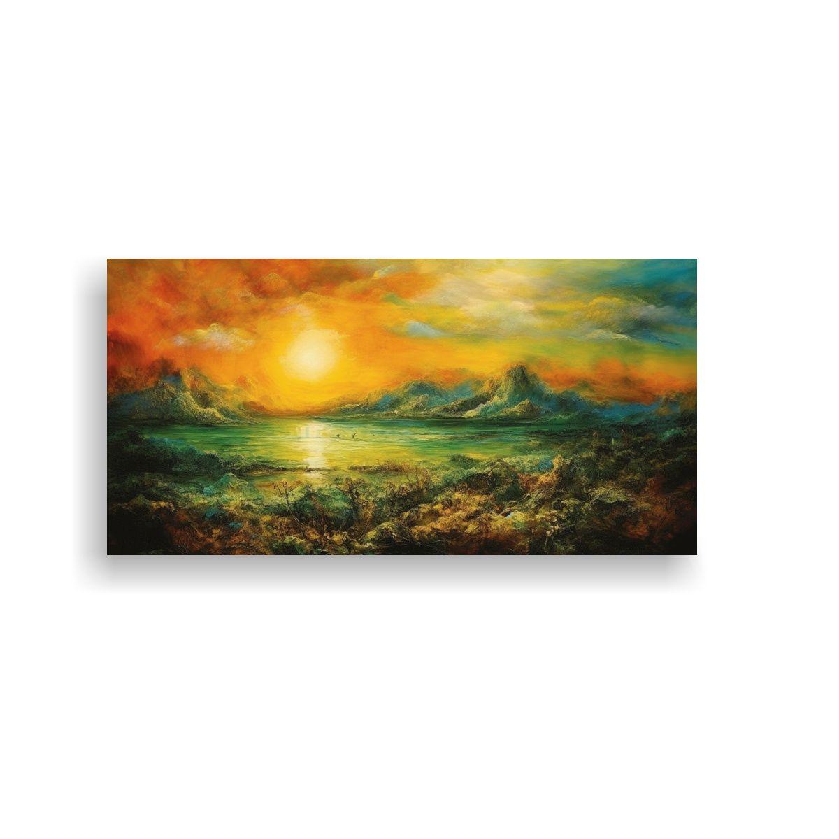 Paisaje Inspirador Pintado Por Affandi 60x30cm-0