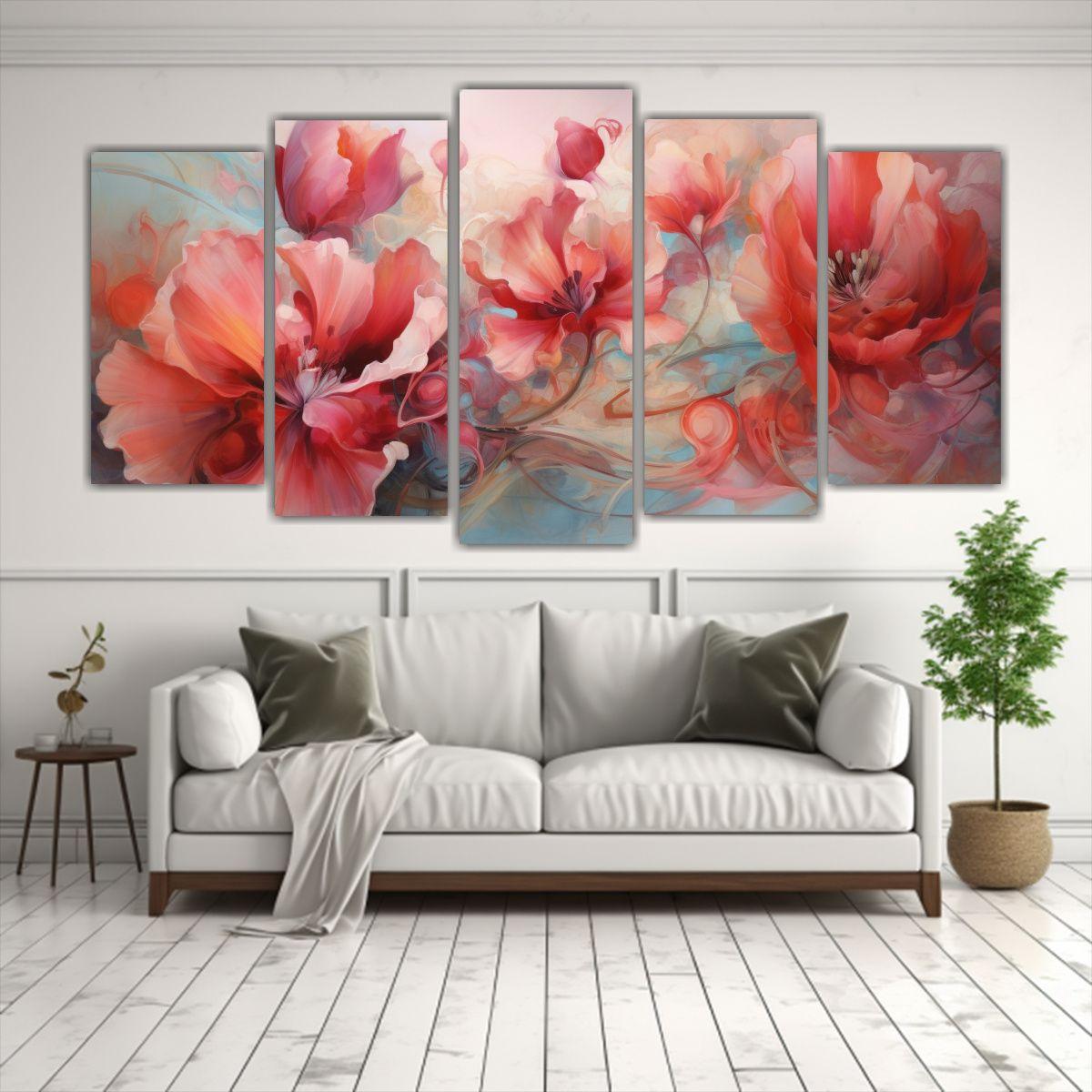Pinturas De Flores Abstractas Llenas De Alegría 200x100 Cm-2