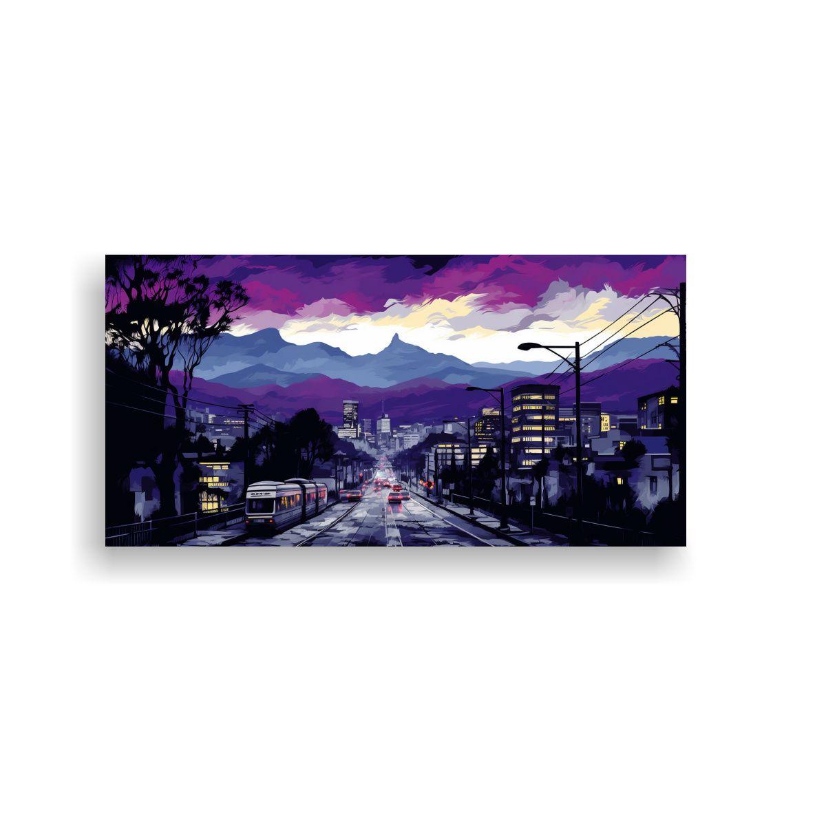 Cuadro Vintage Brillante De Santiago En Chile 60x30 Cm-0