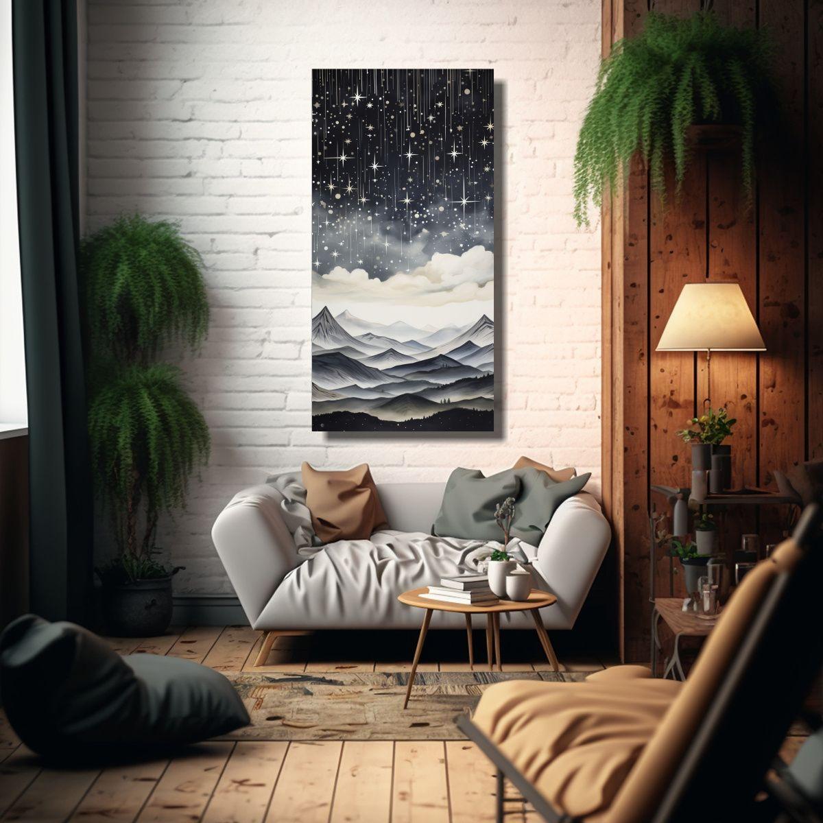 Paisaje Montañoso Con Estilo Elegante 30x60cm-2