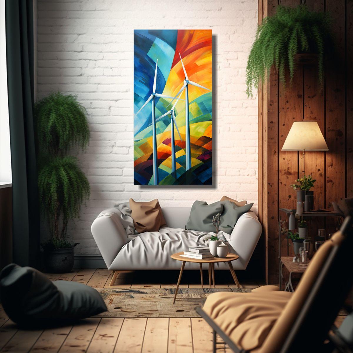 Pintura Decorativa: La Danza Abstracta Rítmica 50x100cm-2
