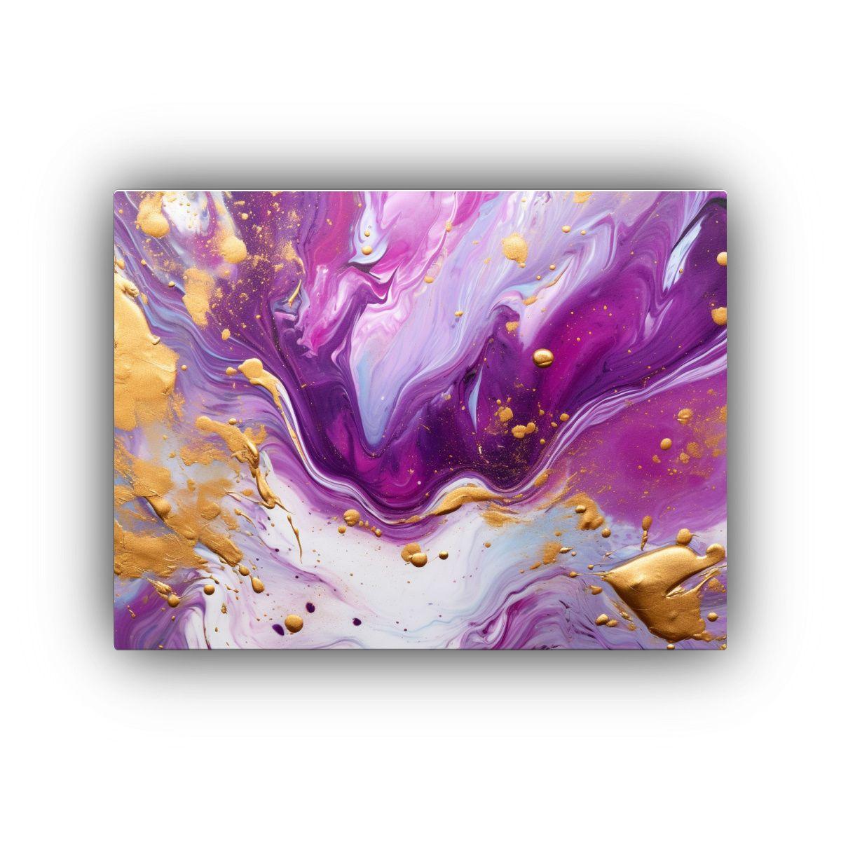 Cuadro Dibujo Duradero Arte Fluido Lujo Dorado Púrpura Mage 30x20cm-0