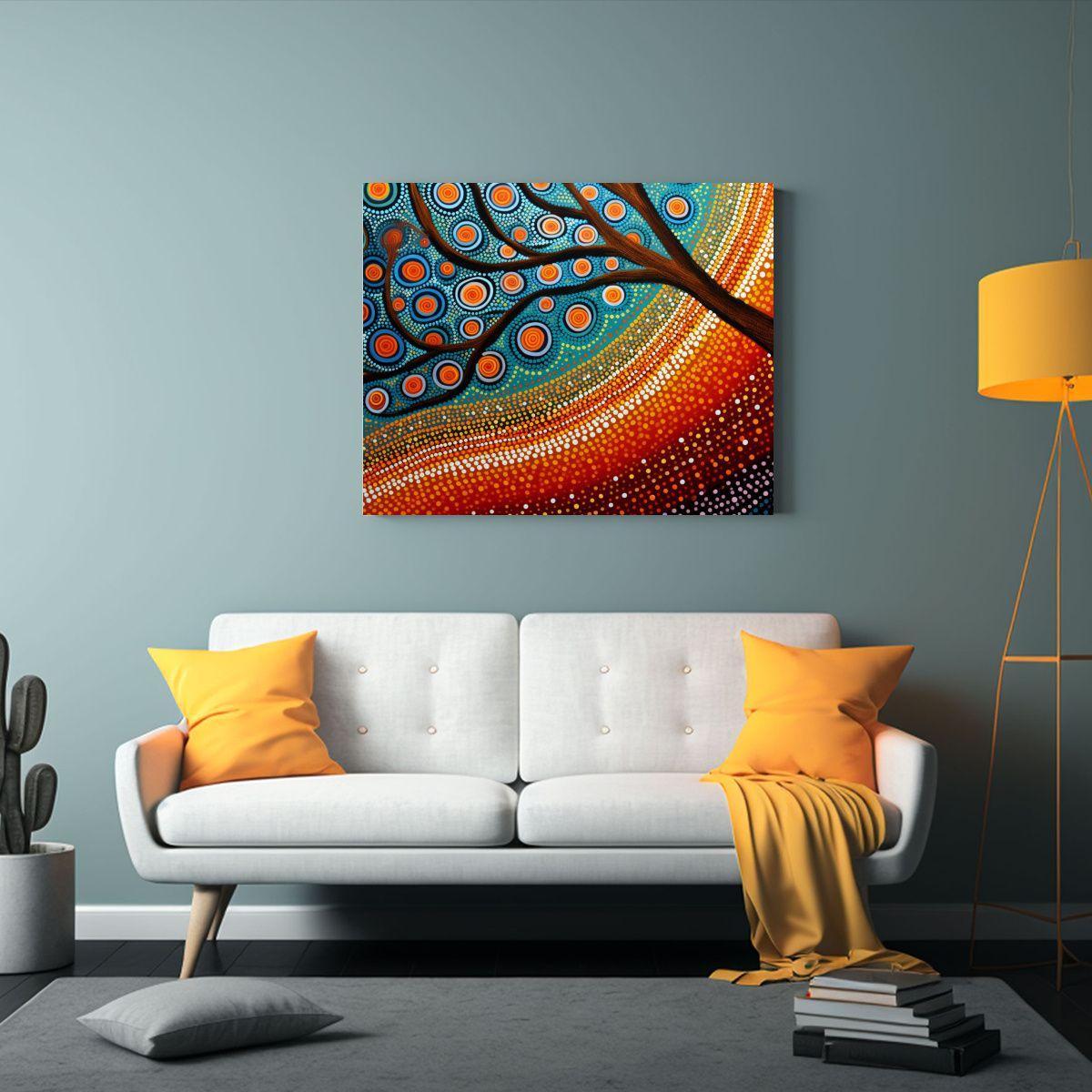 Pinturas Decorativas Aborígenes De Arte Económico En Canva 30x20cm-2