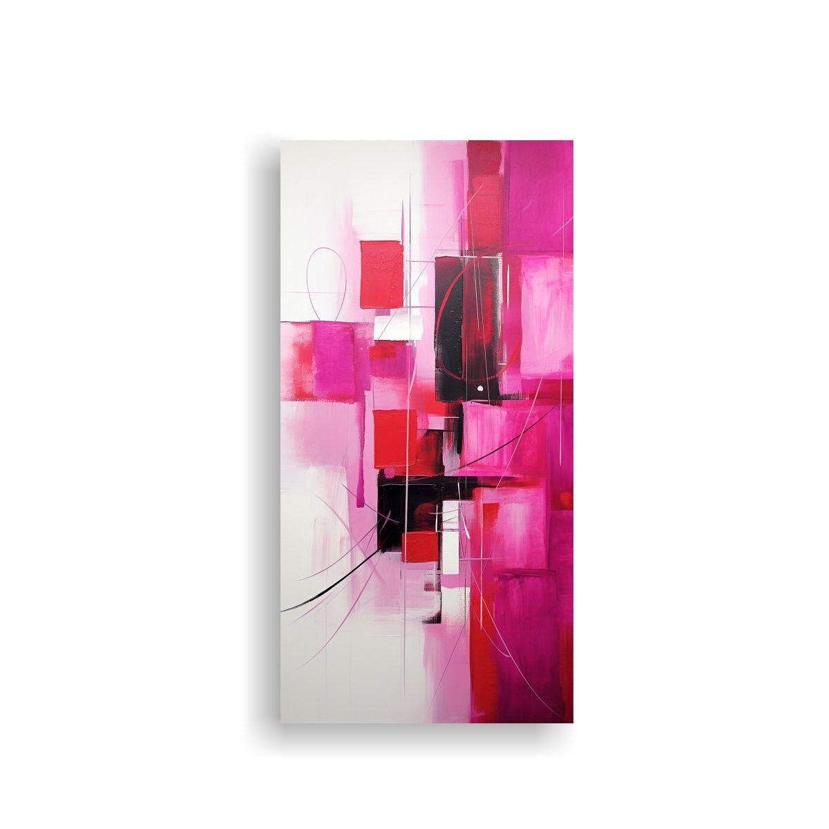 Cuadros Abstractos Fucsia De Arte Moderno 70x140cm-0