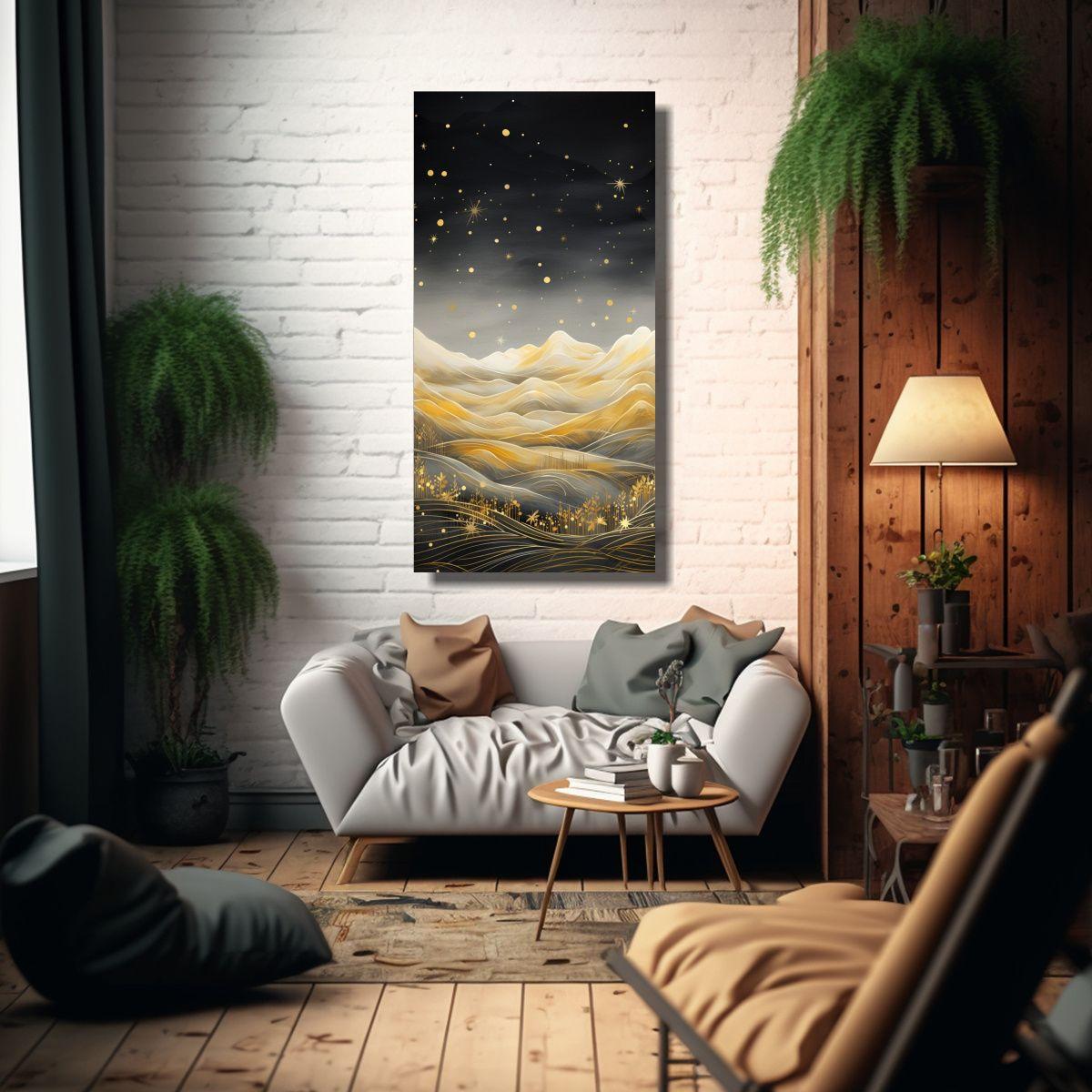 Pintura Decorativa De Paisaje De Montaña 50x100 Cm-2
