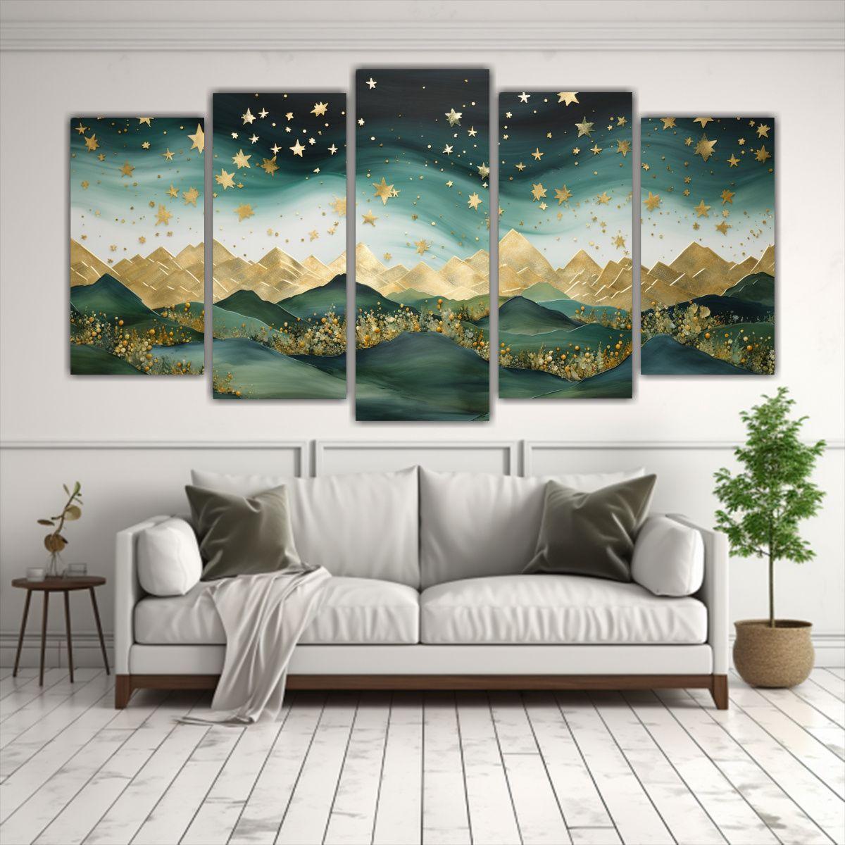 Pintura De Paisaje De Montaña Con Estilo 100x50 Cm-2
