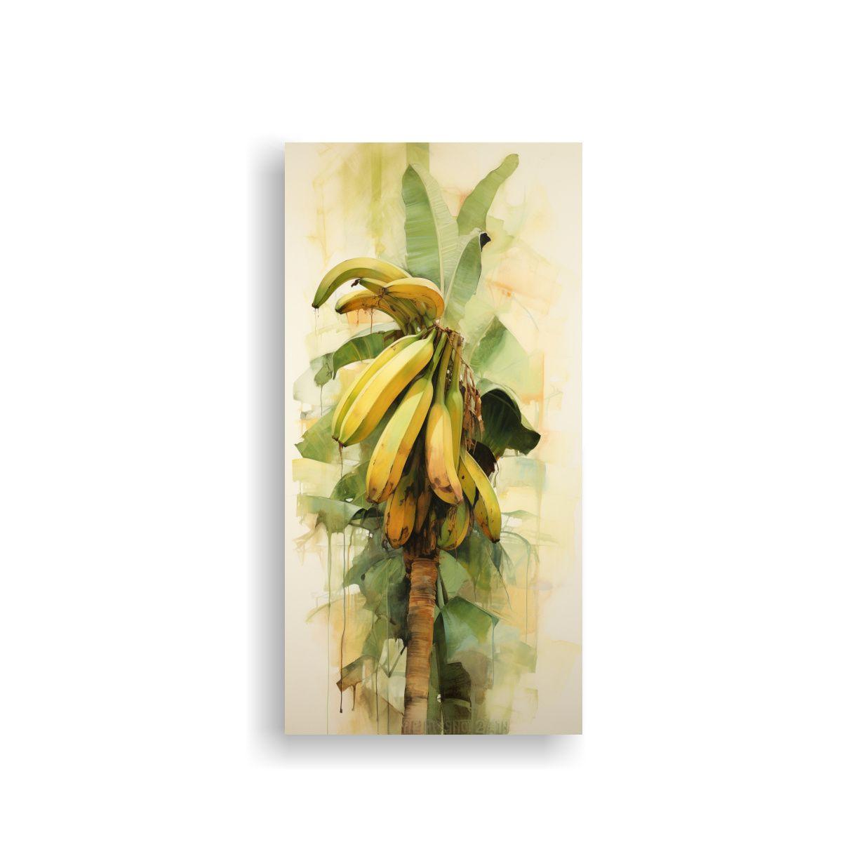 Pintura Abstracta Acuarela árbol Plátano Colores 30x60cm-0