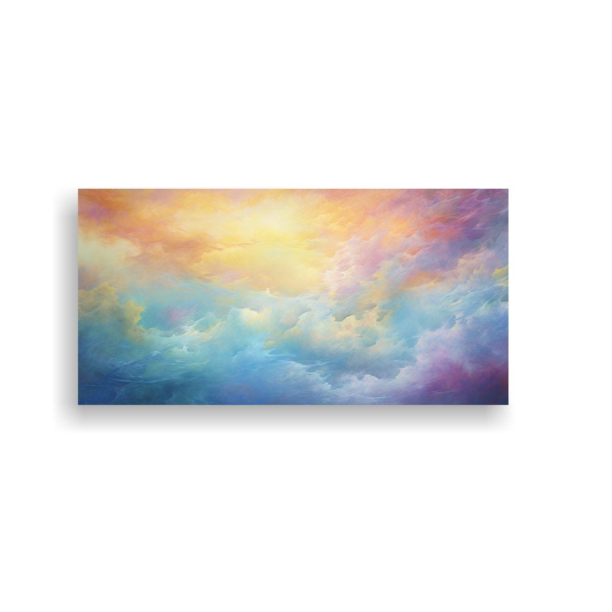 Pintura Abstracta Detallada De Una Mañana Colorid 40x20cm-0