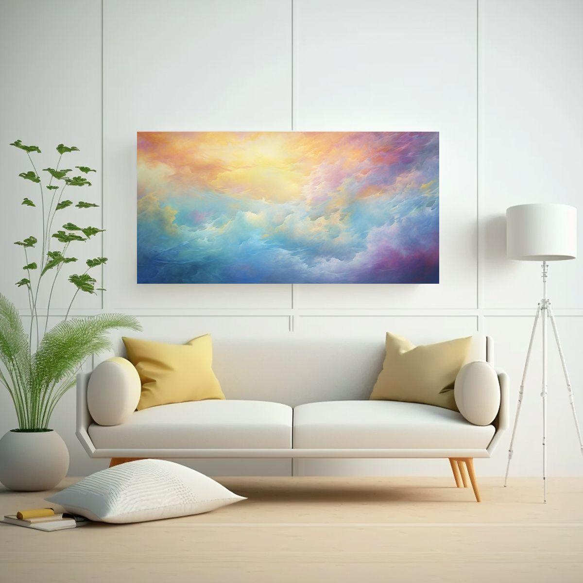 Pintura Abstracta Detallada De Una Mañana Colorid 40x20cm-2