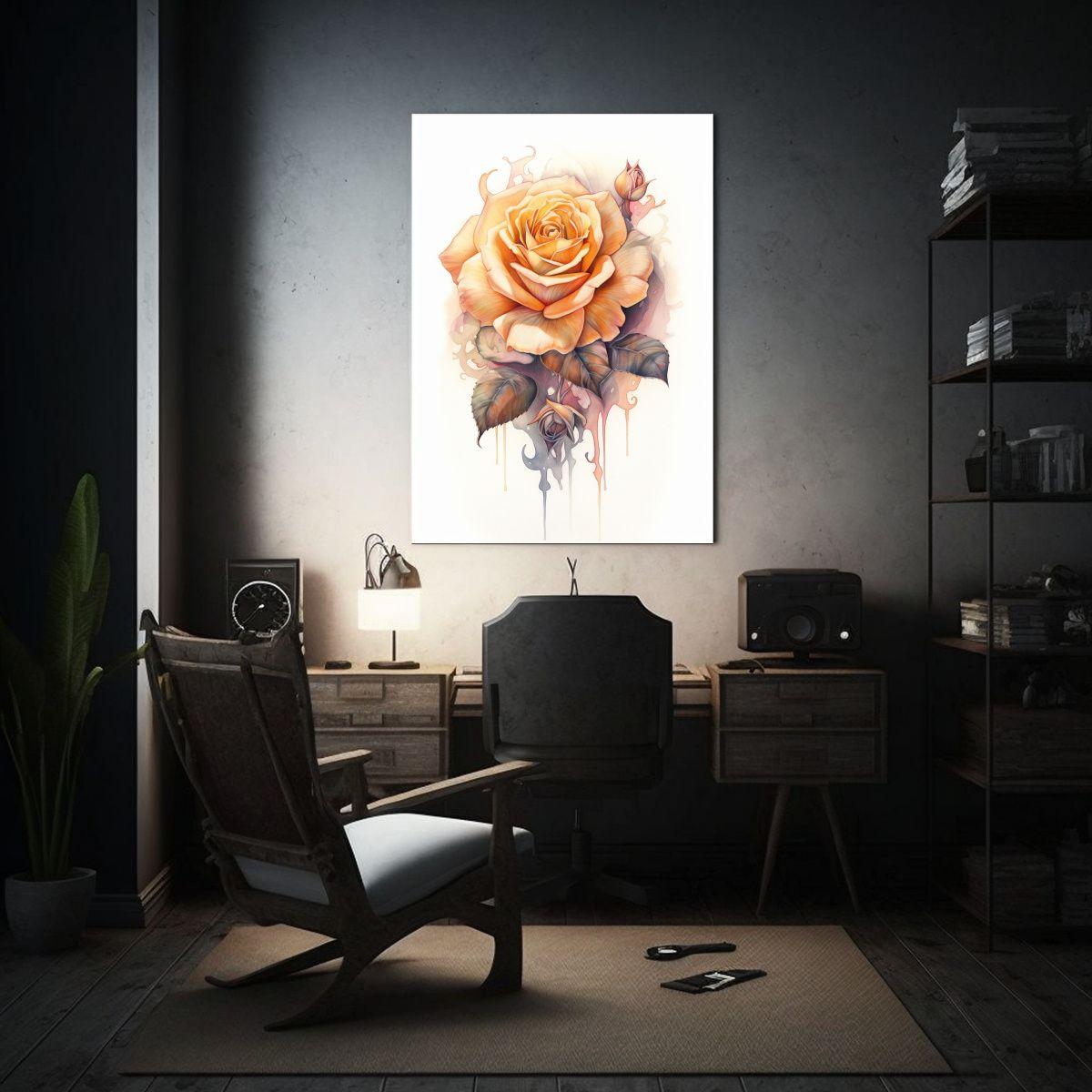 Cuadro De Imagen Pop Art De Rosa Realista 20x30 Cm-2