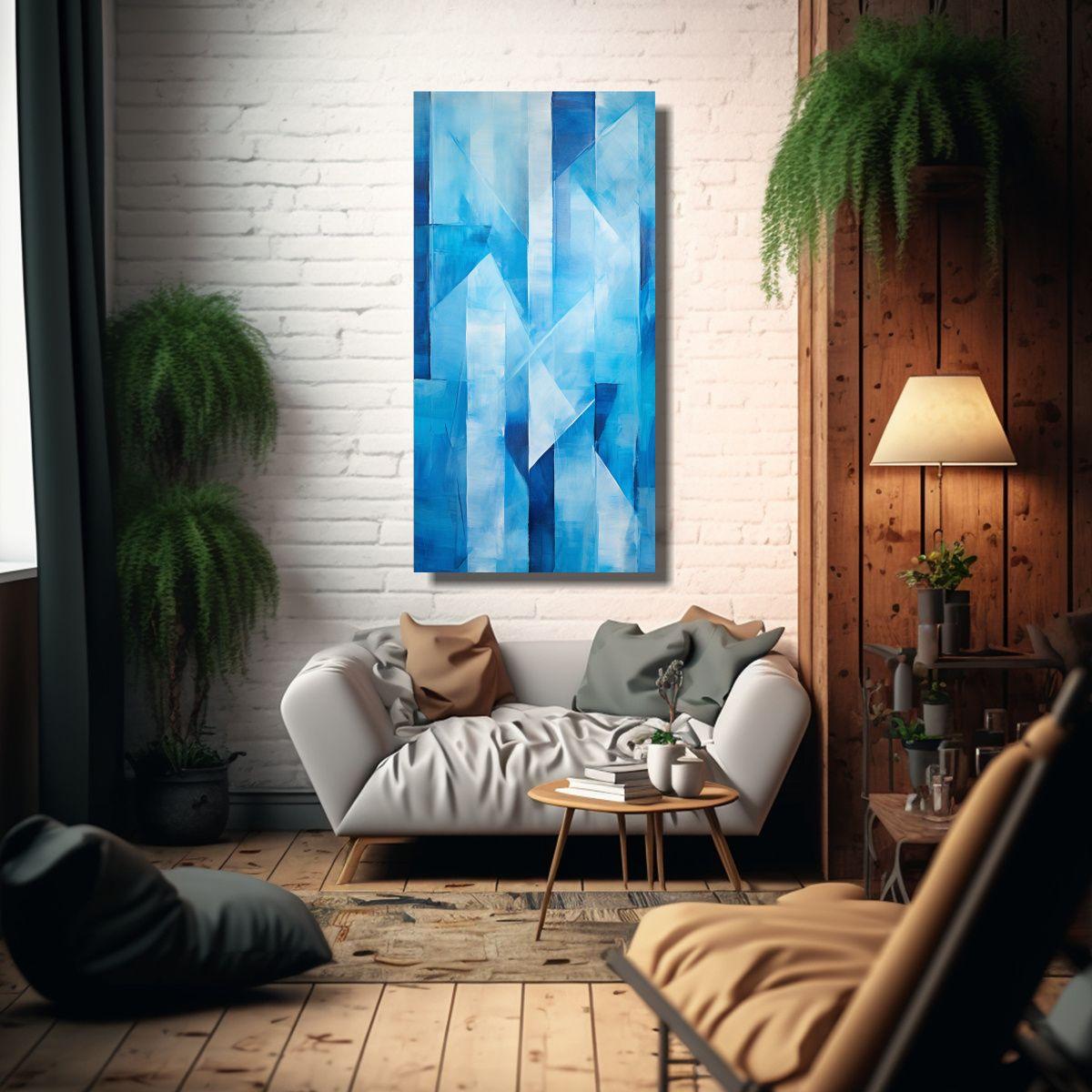 Cuadro Calidos Interiores Geometría Abstracta En 50x100 Cm-2