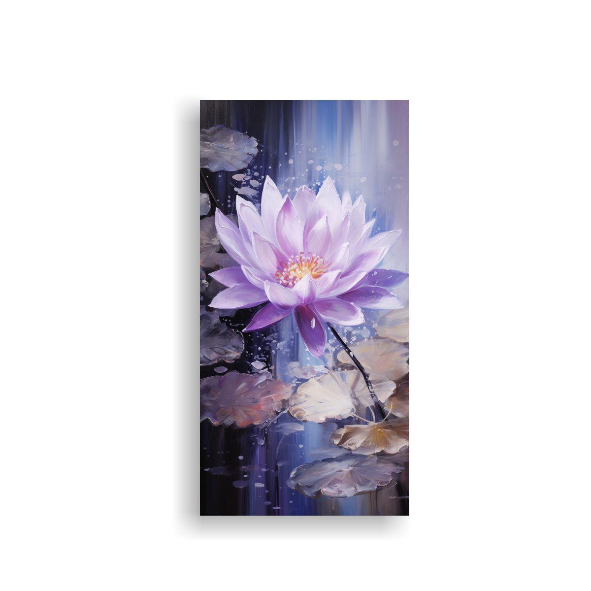Lienzo De Loto Púrpura Estilo Composición 60x120cm-0