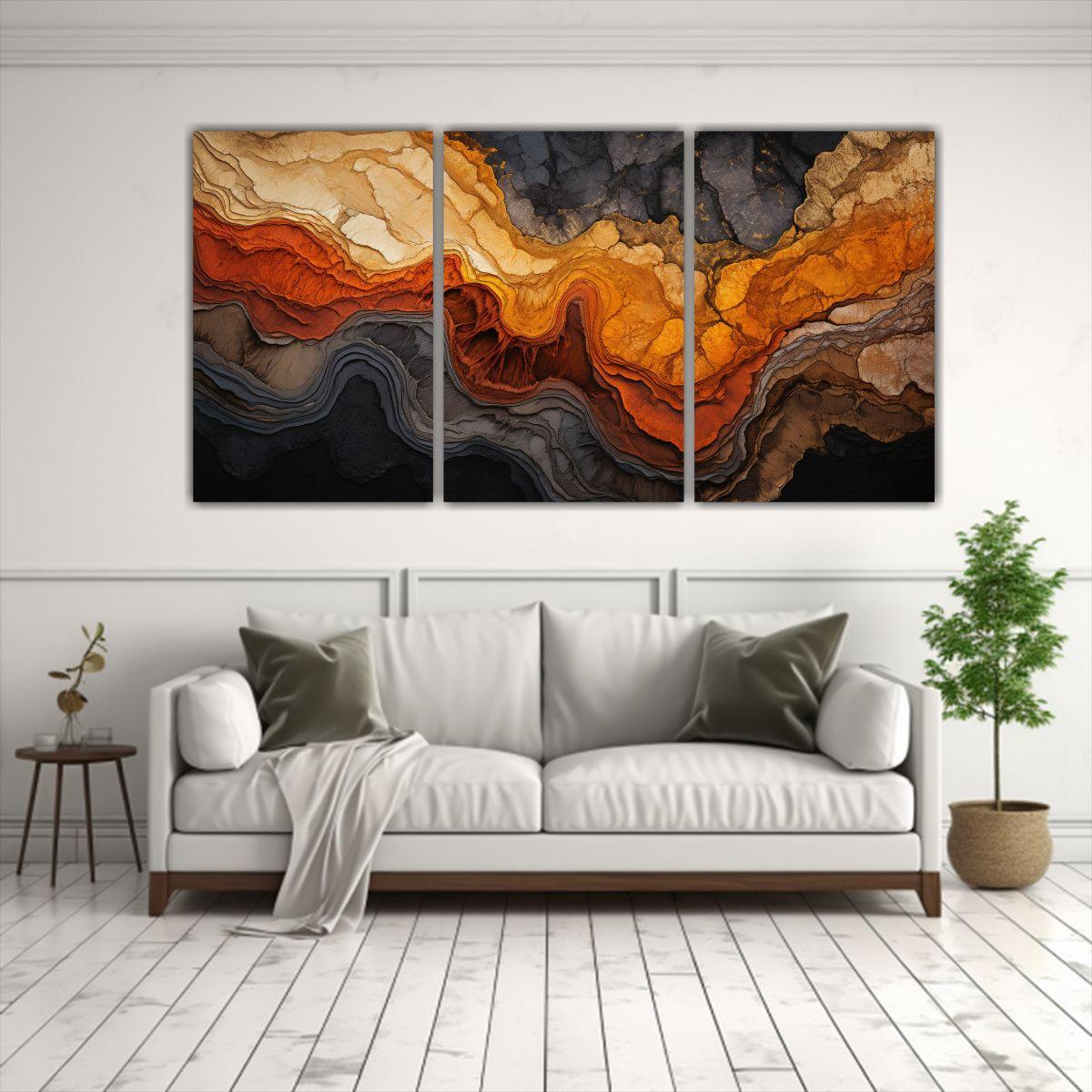 Conjunto 3 Cuadros Fotografía Única Núcleos 120x60 Cm-2