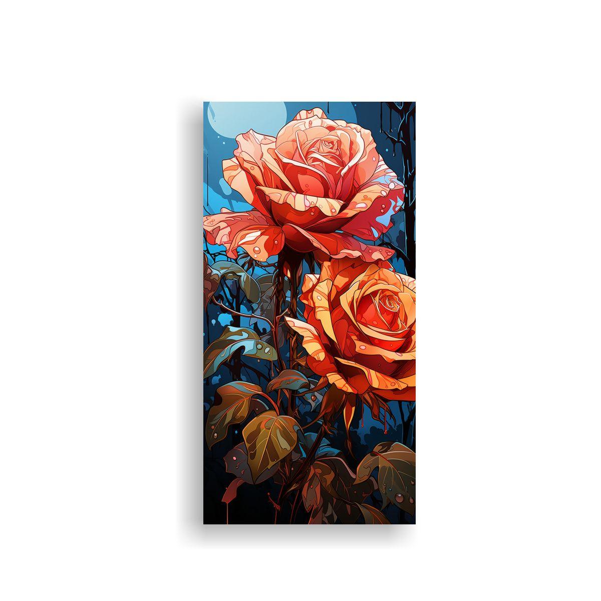 Pintura En Bastidor Surrealista Con Goteo En 30x60cm-0