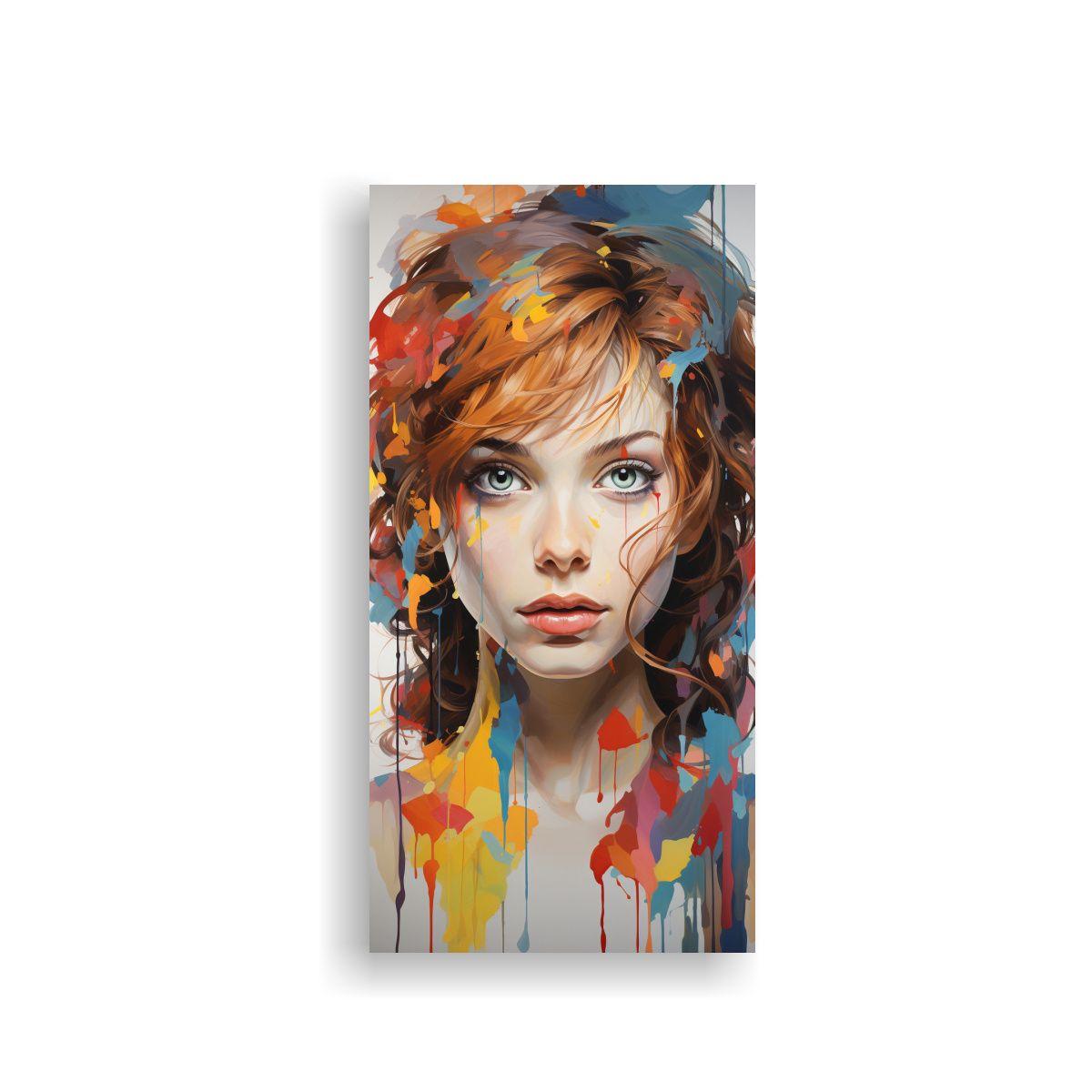 Pintura Decorativa De Una Niña Comiendo Con 20x40cm-0