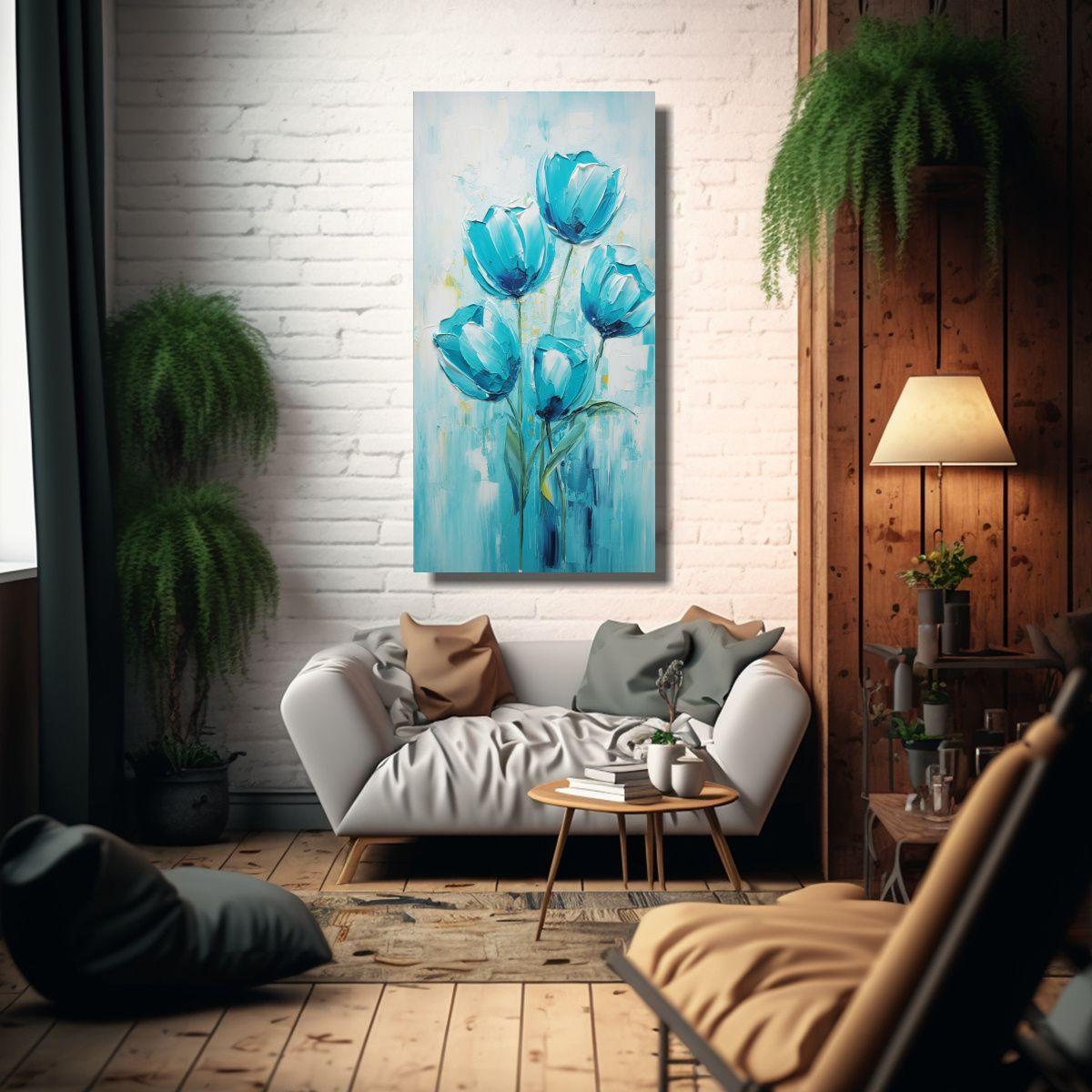 Lienzo Vintage Bastidor De Madera Con Pintura De 30x60cm-2