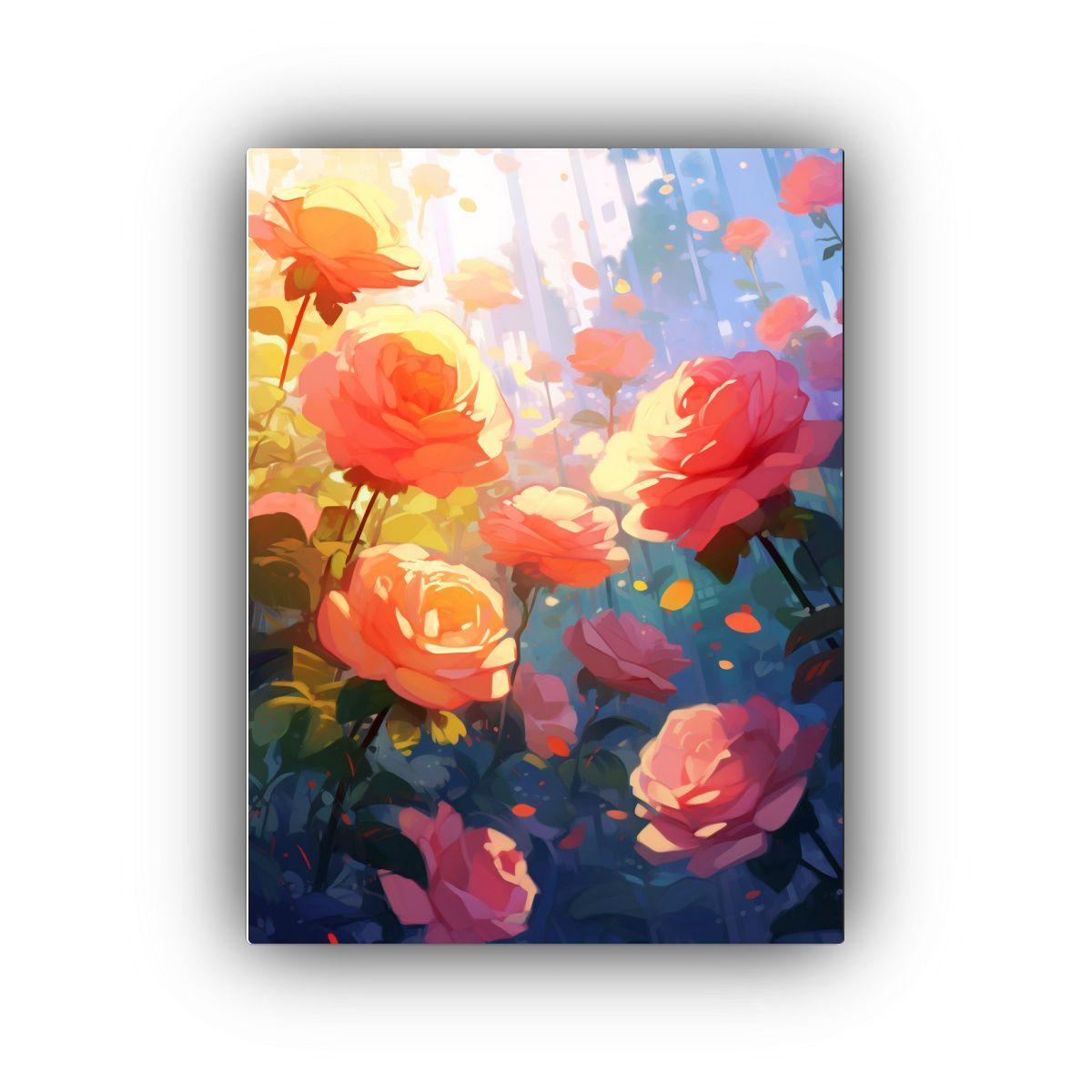 Cuadros Modernos En Lienzo Con Mini Rosas Al 20x30cm-0