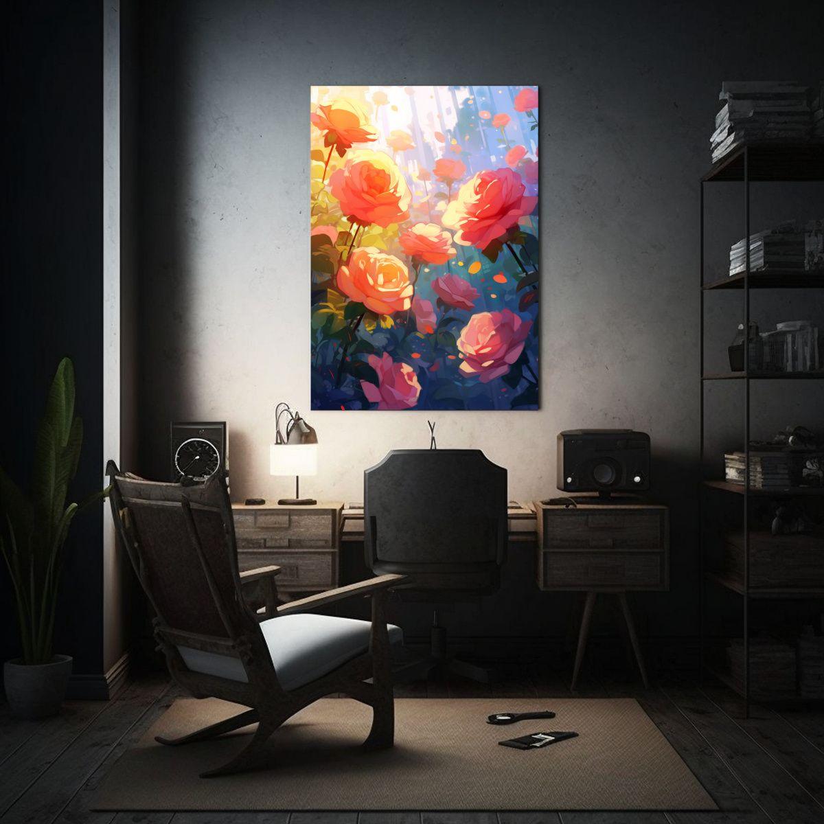 Cuadros Modernos En Lienzo Con Mini Rosas Al 20x30cm-2