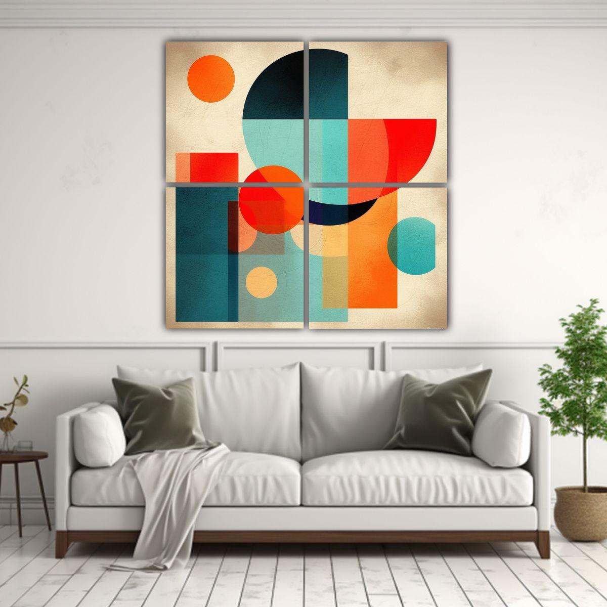 Pinturas Decorativas Abstractas De Formas 120x120 Cm-2
