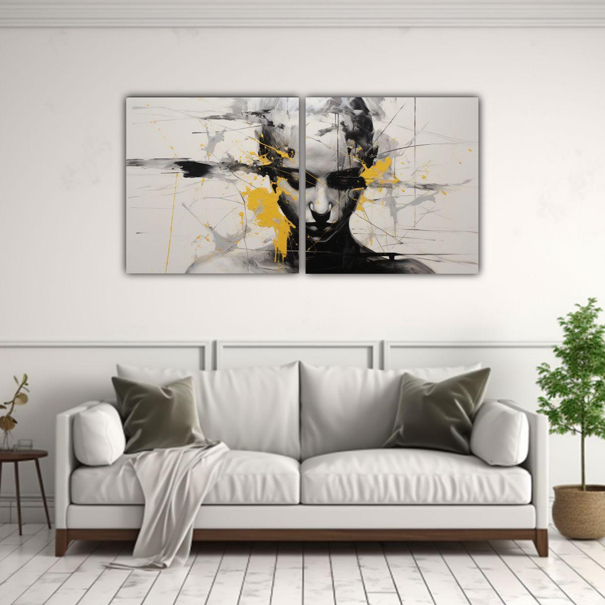 Pinturas Decorativas De Acuarela Armonía Facial 120x60 Cm-2