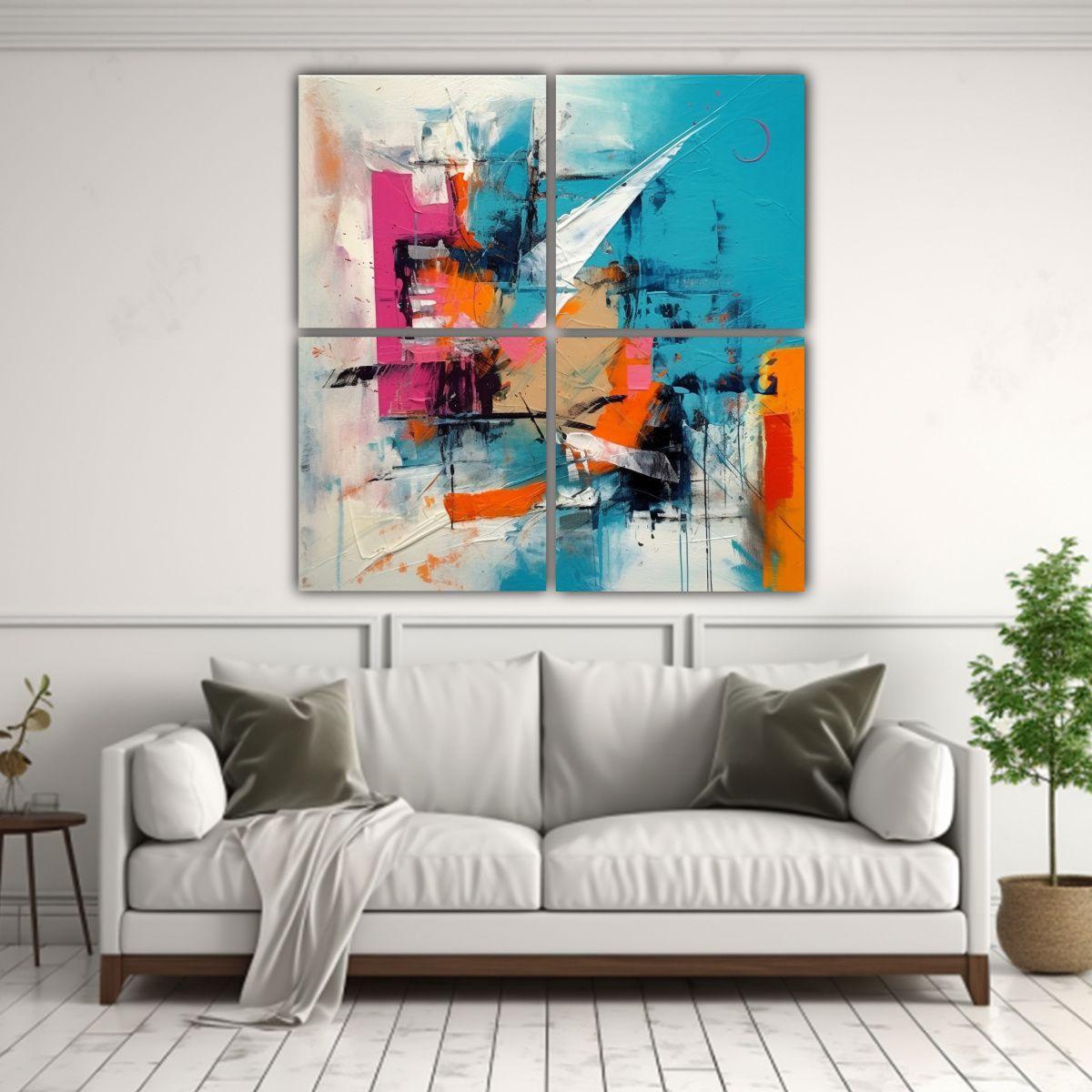 Pintura Abstracta Para Decoración De Pared 100x100 Cm-2