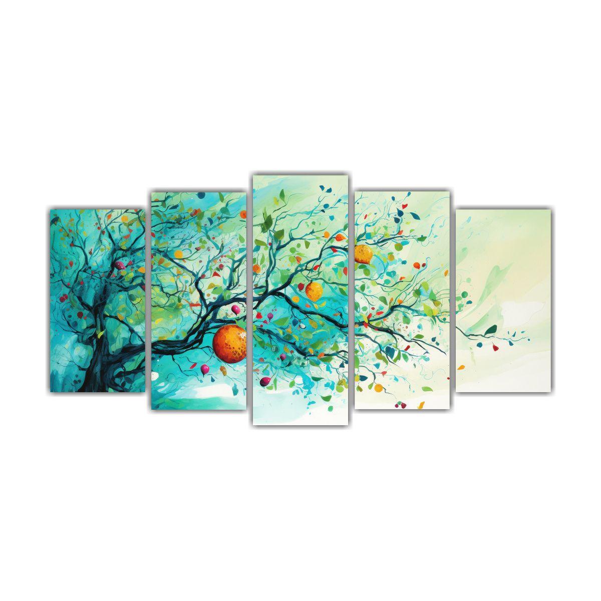 Lienzos De Tela Decoración Brillante Con Árbol 100x50 Cm-0