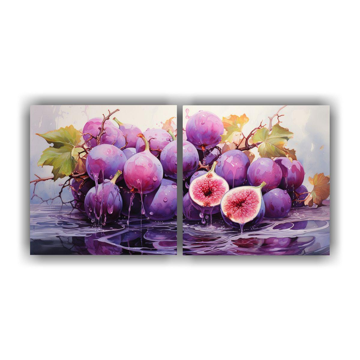 Pintura Acuarela Abstracta Colores Morado Árbol 100x50 Cm-0