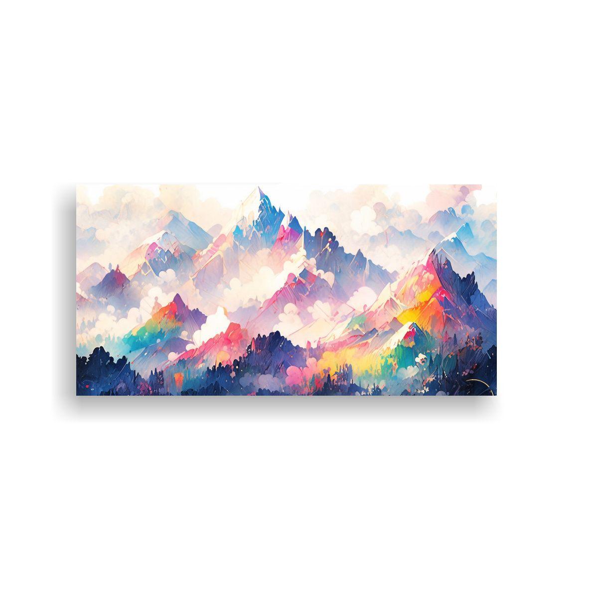 Cuadro Montañas Famosas Y Arcoíris Con Agua 140x70cm-0