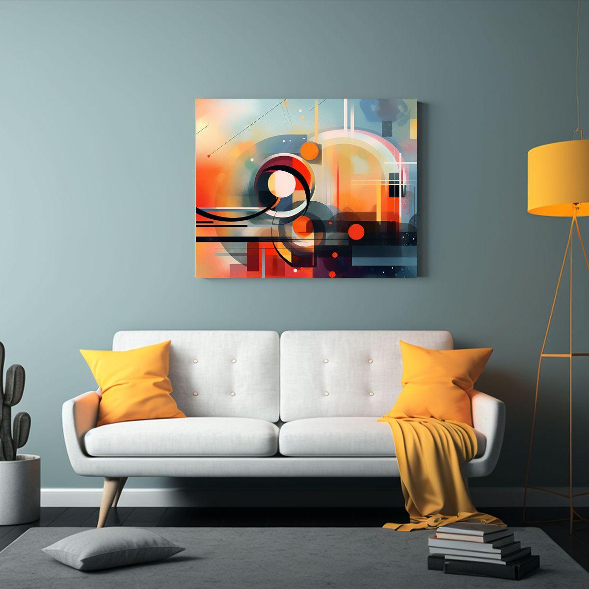 Fondo Arte Abstracto Futurista Acuarela época. 75x50cm-2