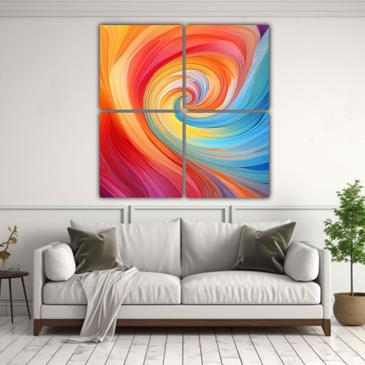 Cuadro Abstracto Con Fondo De Remolino De Colores 60x60 Cm-2